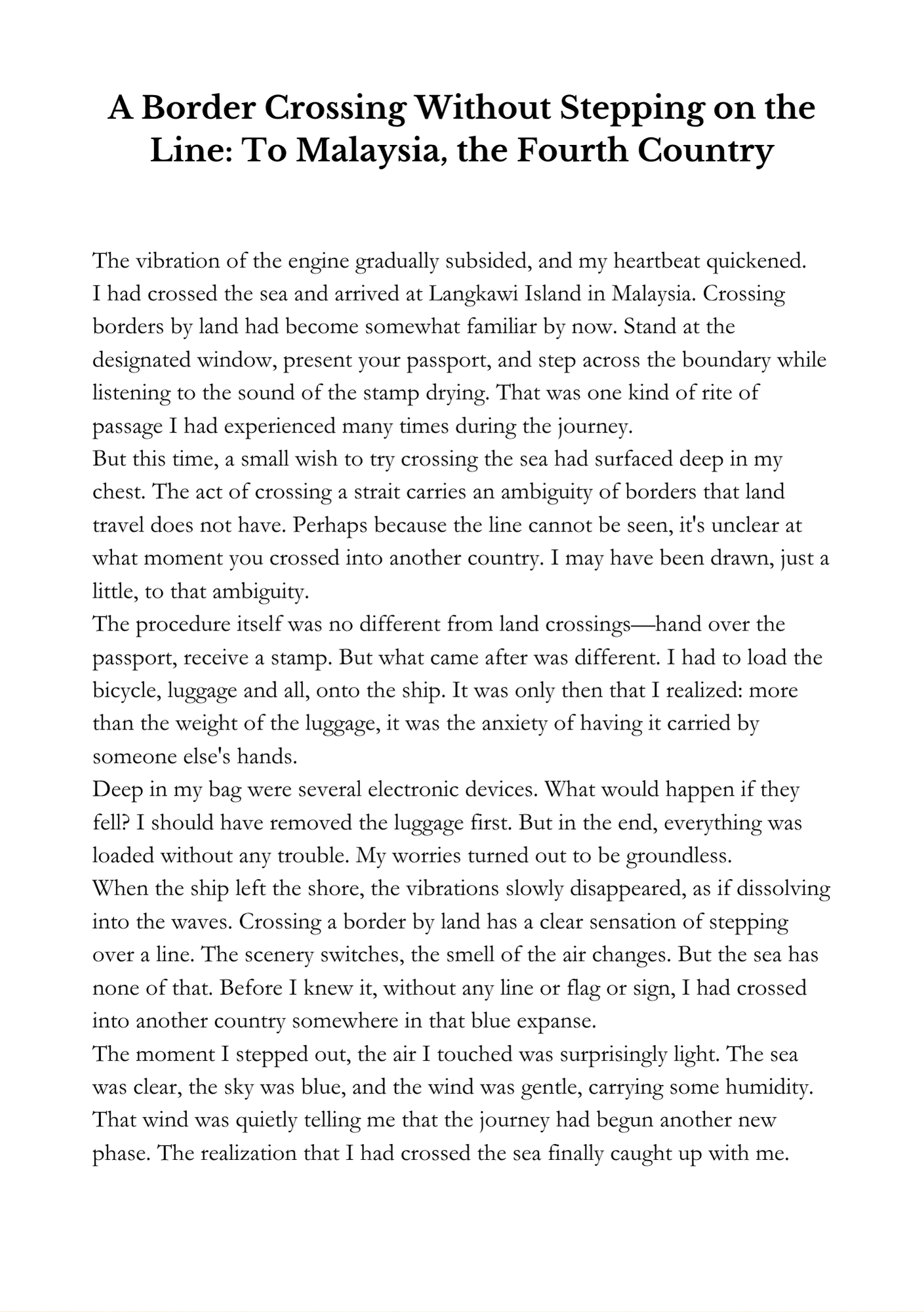 Memories of the Road — Malaysia & Singapore Edition