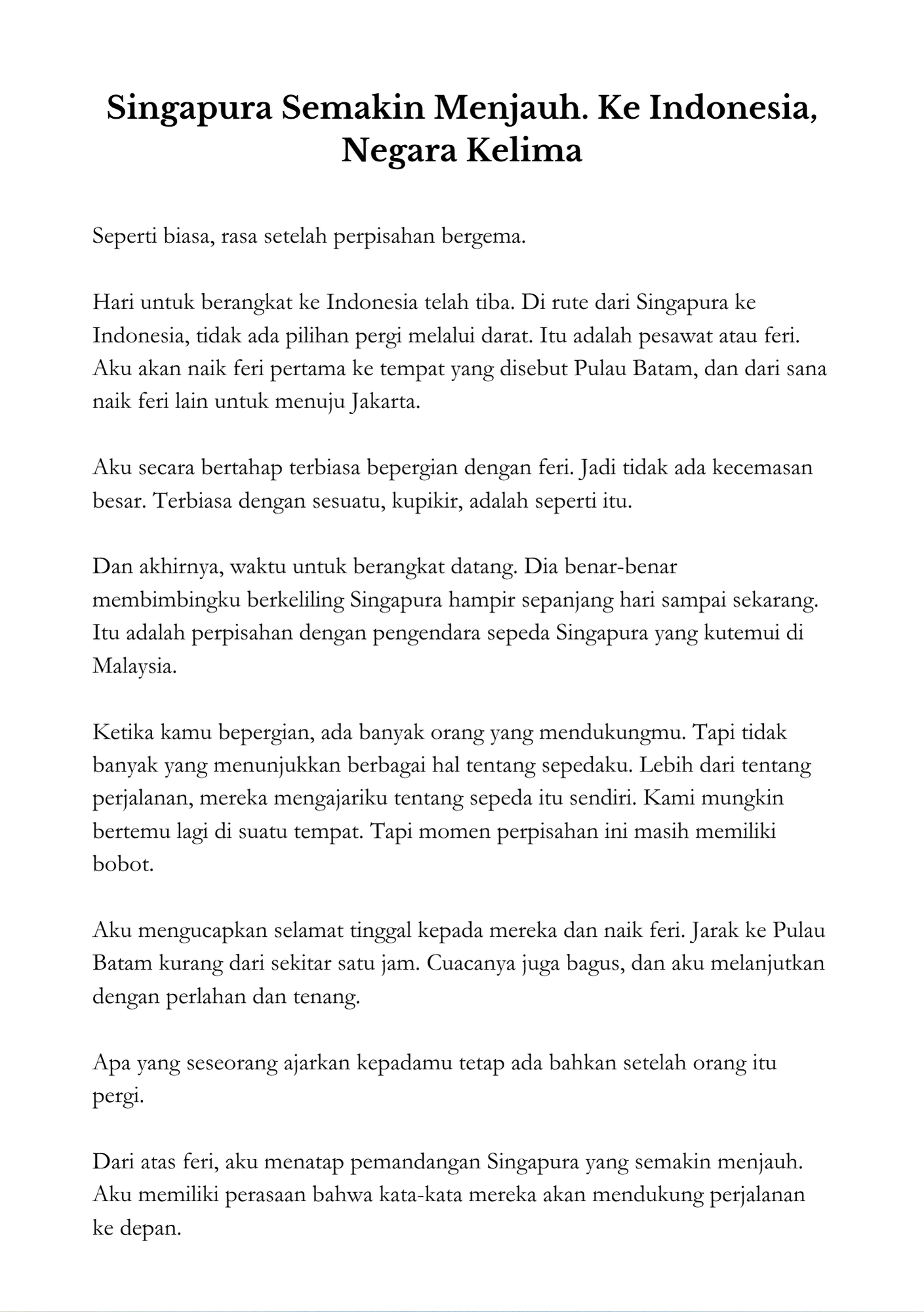 Memories of the Road — Indonesia Edition